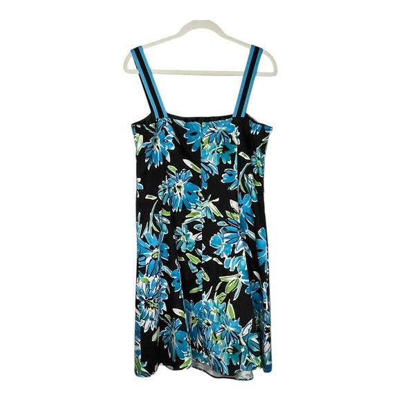 R&K Originals Sz 12 Halter Dress Floral Watercolor Fit & Flare Retro Pinup - Picture 2 of 7